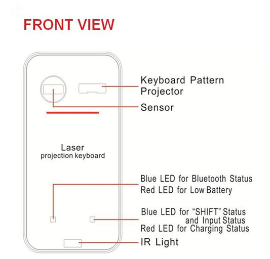 LEING FST Bluetooth Virtual Laser Keyboard with Wireless Projection & Mouse Function for Phone, Computer, Pad, and Laptop