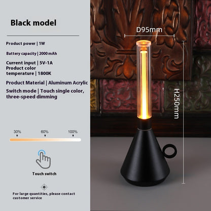 Retro Portable Kerosene Lamp Charging Lamp Bar Cafe Dining-table Decoration Atmosphere Small Night Lamp