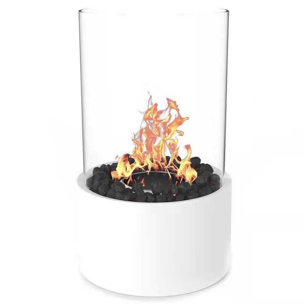 Tabletop Fire Pit Concrete, Indoor & Outdoor Fire Bowl ,Mini Fireplace Chiminea for Meditation & Portable Isopropyl Rubbing Alcohol Fire Feature